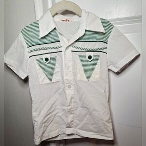Vintage 80s Kids Short Sleeve Button-up Shirt (3T/4T)